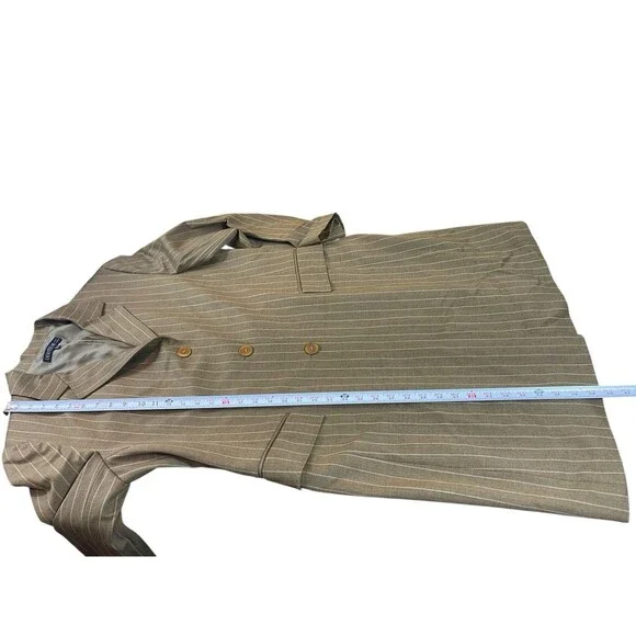 Lafayette 148 Wool Blazer Womens 16 Brown Pinstripe Career Office Long Line - Picture 10 of 13